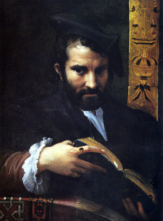  Girolamo Mazzola (Parmigianino) Portrait of a Man With A Book - Canvas Print