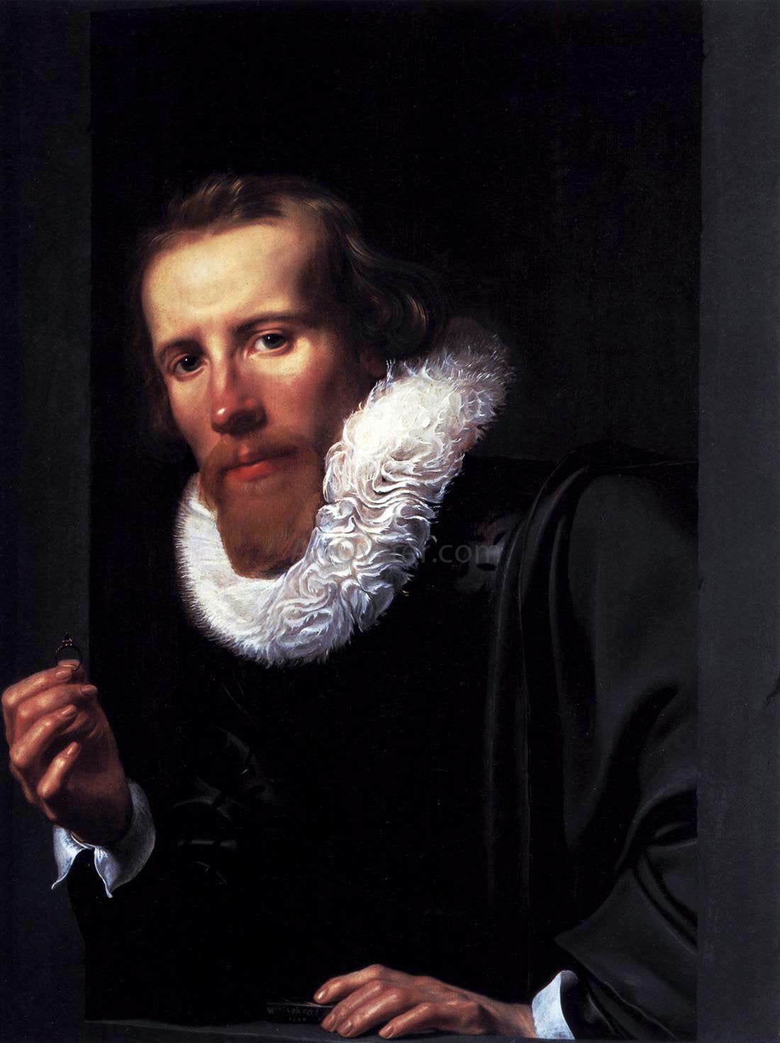  Werner Jacobsz. Van den Valckert Portrait of a Man with Ring and Touchstone - Canvas Print