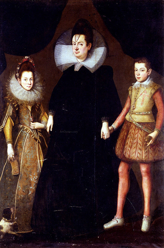  Tiberio Titi Portrait Of A Mother And Her Two Children - Canvas Print