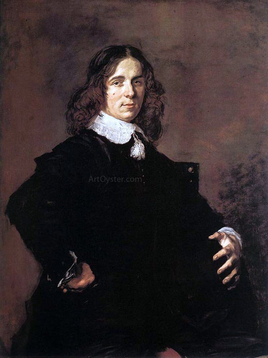  Frans Hals Portrait of a Seated Man Holding a Hat - Canvas Print