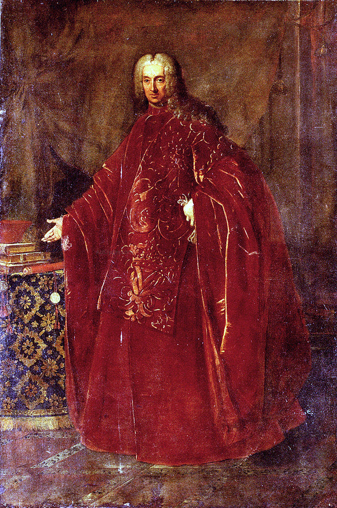  Nazzario Nazzari Portrait Of A Venetian Senator, Full Length, Standing By A Table - Canvas Print