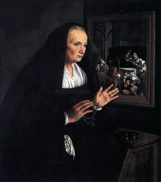  Leandro Bassano Portrait of a Widow at her Devotions - Canvas Print