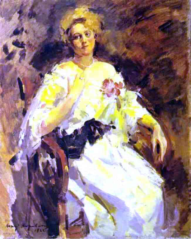  Constantin Alexeevich Korovin Portrait of a Woman - Canvas Print