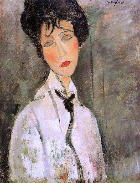  Amedeo Modigliani Portrait of a Woman in a Black Tie - Canvas Print