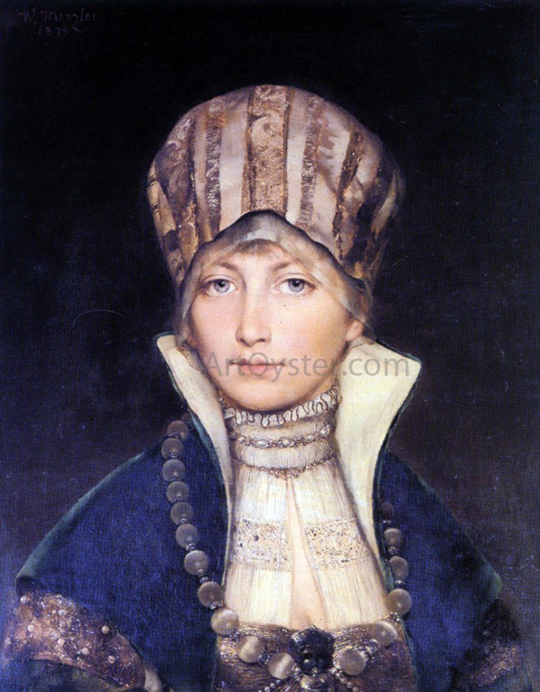  Wilhelm Menzler Portrait of a Woman in a bonnet - Canvas Print