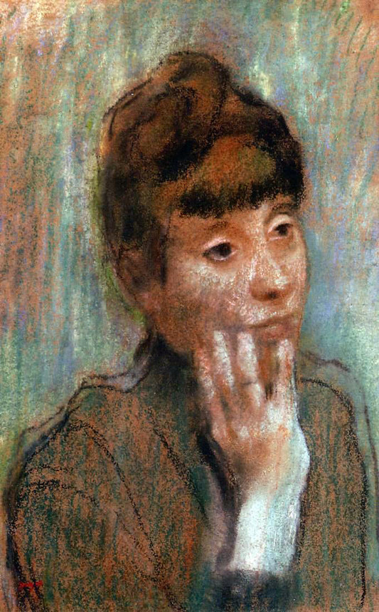 Edgar Degas Portrait of a Woman Wearing a Green Blouse - Canvas Print