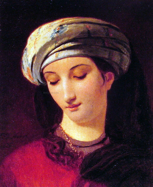  Francois Joseph Navez Portrait of a Woman with a Turban - Canvas Print