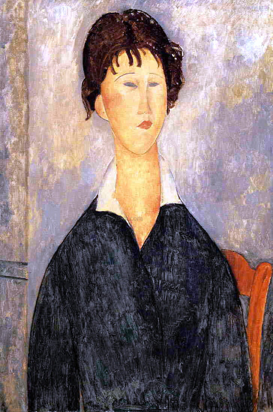  Amedeo Modigliani Portrait of a Woman with a White Collar - Canvas Print