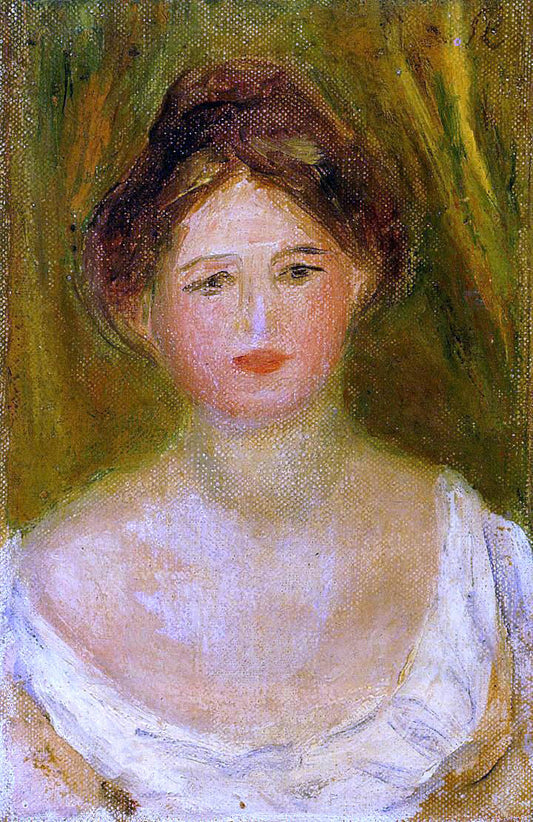  Pierre Auguste Renoir Portrait of a Woman with Hair Bun - Canvas Print