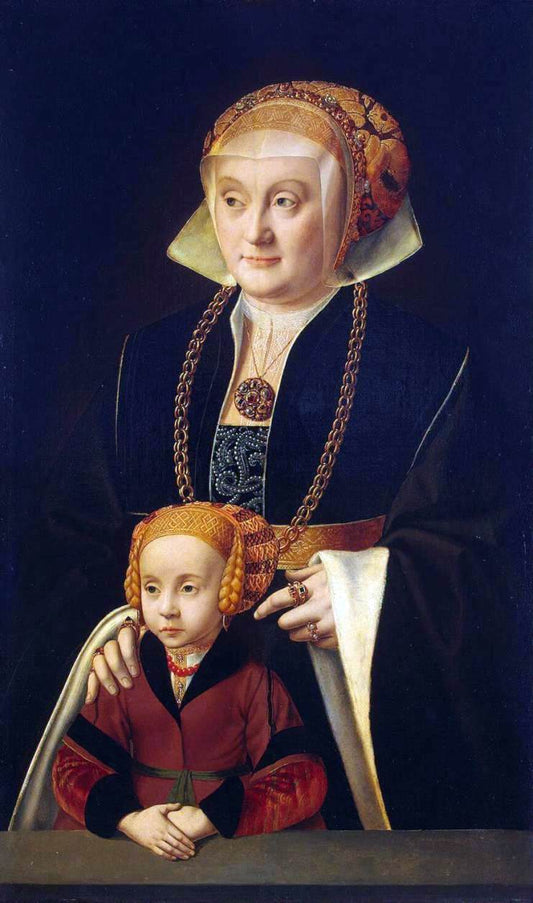  Barthel Bruyn Portrait of a Woman with her Daughter - Canvas Print