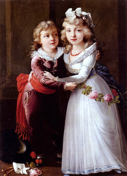  Joseph Dorffmeister Portrait of a Young Boy and Girl - Canvas Print