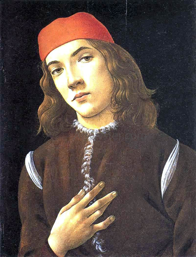  Sandro Botticelli Portrait of a Young Man - Canvas Print