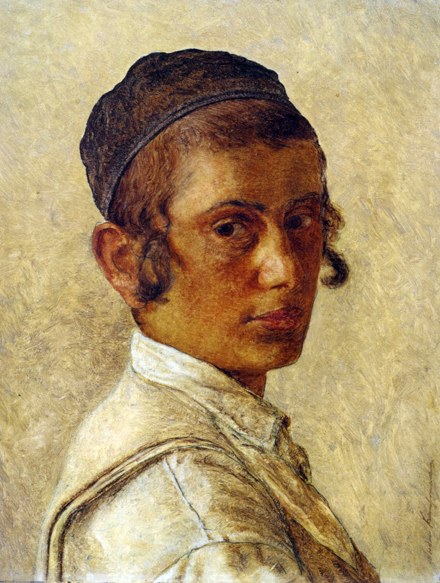  Isidor Kaufmann Portrait of a Young Orthodox Boy - Canvas Print