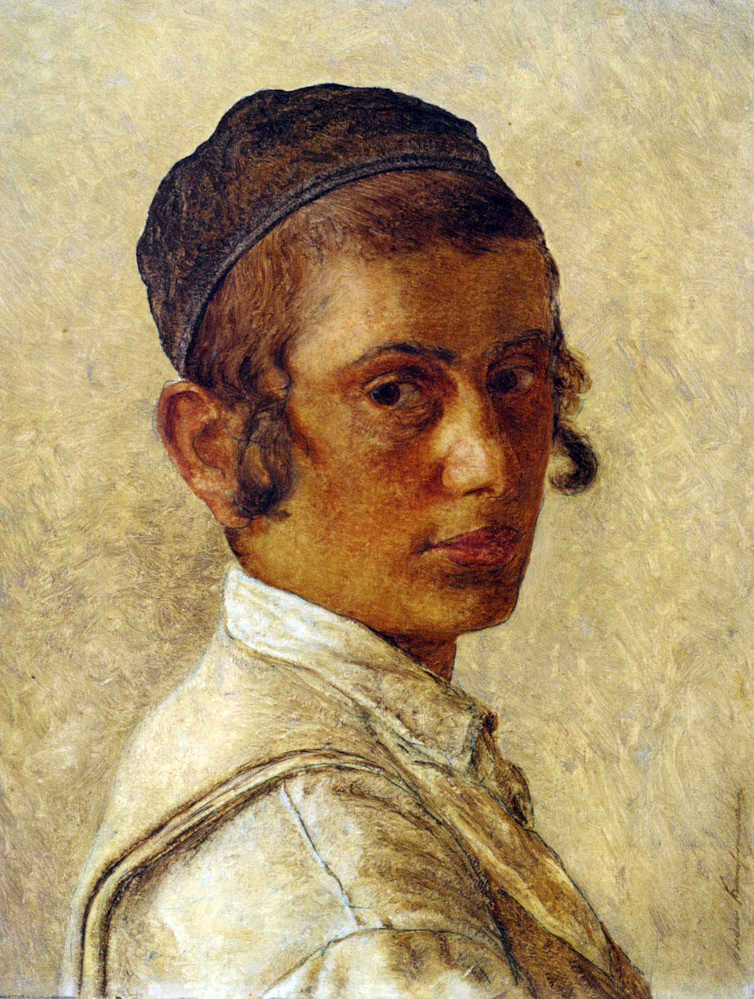  Isidor Kaufmann Portrait of a Young Orthodox Boy - Canvas Print