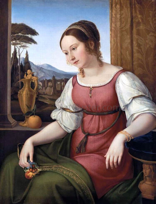  Friedrich Wilhelm Von Schadow Portrait of a Young Roman Woman (Angelina Magtti) - Canvas Print