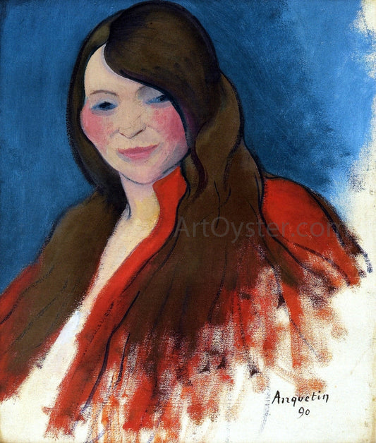 Louis Anquetin Portrait of a Young Woman with Long Hair - Canvas Print