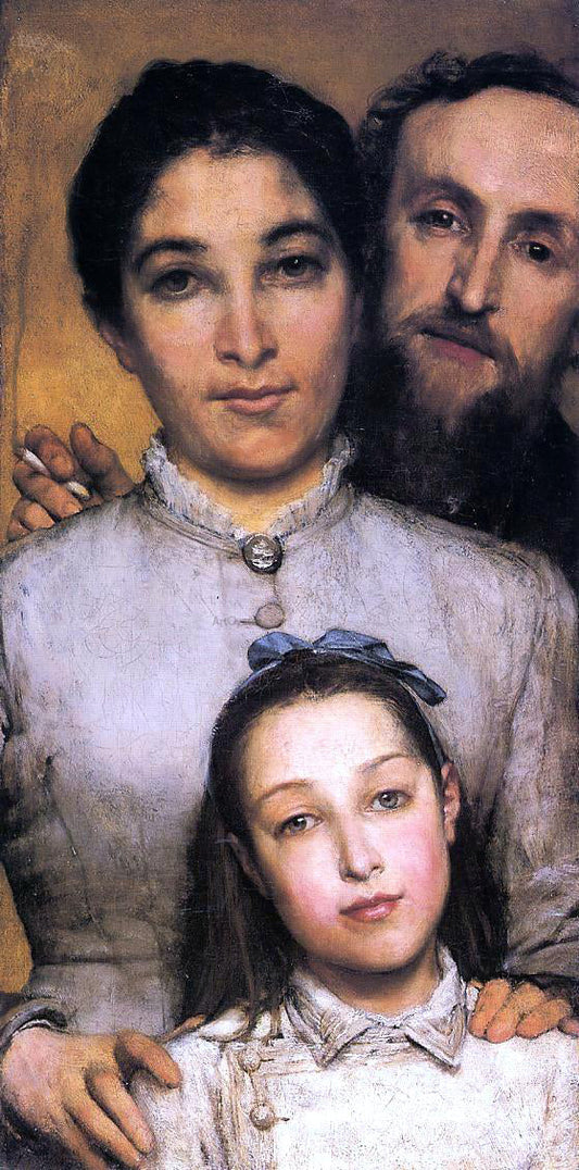  Sir Lawrence Alma-Tadema Portrait of Aime-Jules Dalou, His Wife and Daughter - Canvas Print