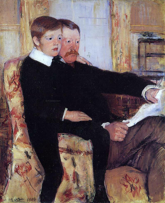  Mary Cassatt Portrait of Alexander J. Cassat and His Son Robert Kelso Cassatt - Canvas Print