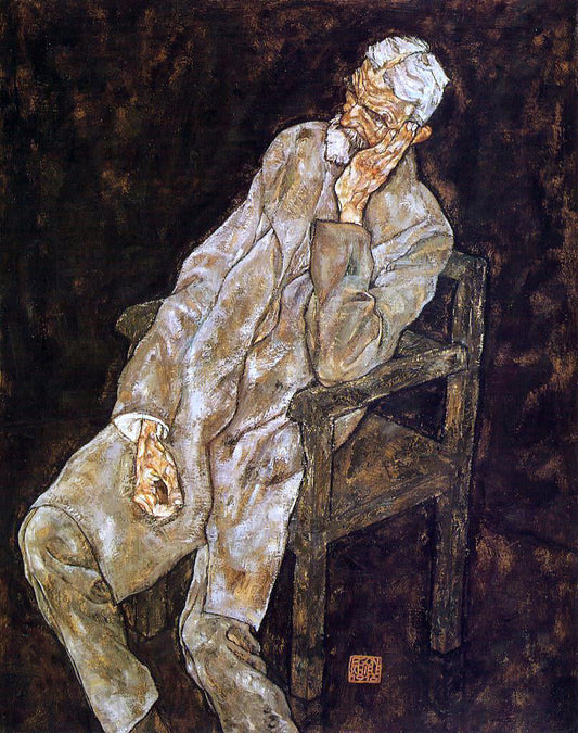  Egon Schiele Portrait of an Old Man (also known as Johann Harms) - Canvas Print