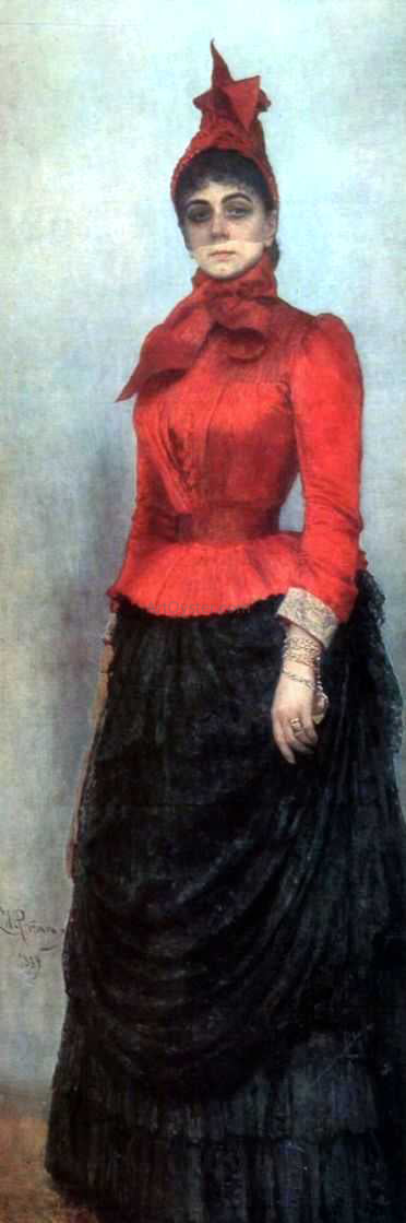  Ilia Efimovich Repin Portrait of Baroness Varvara Ikskul von Hildenbandt. - Canvas Print