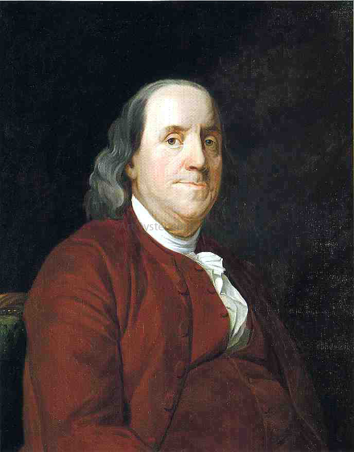  Joseph Wright Portrait of Benjamin Franklin - Canvas Print