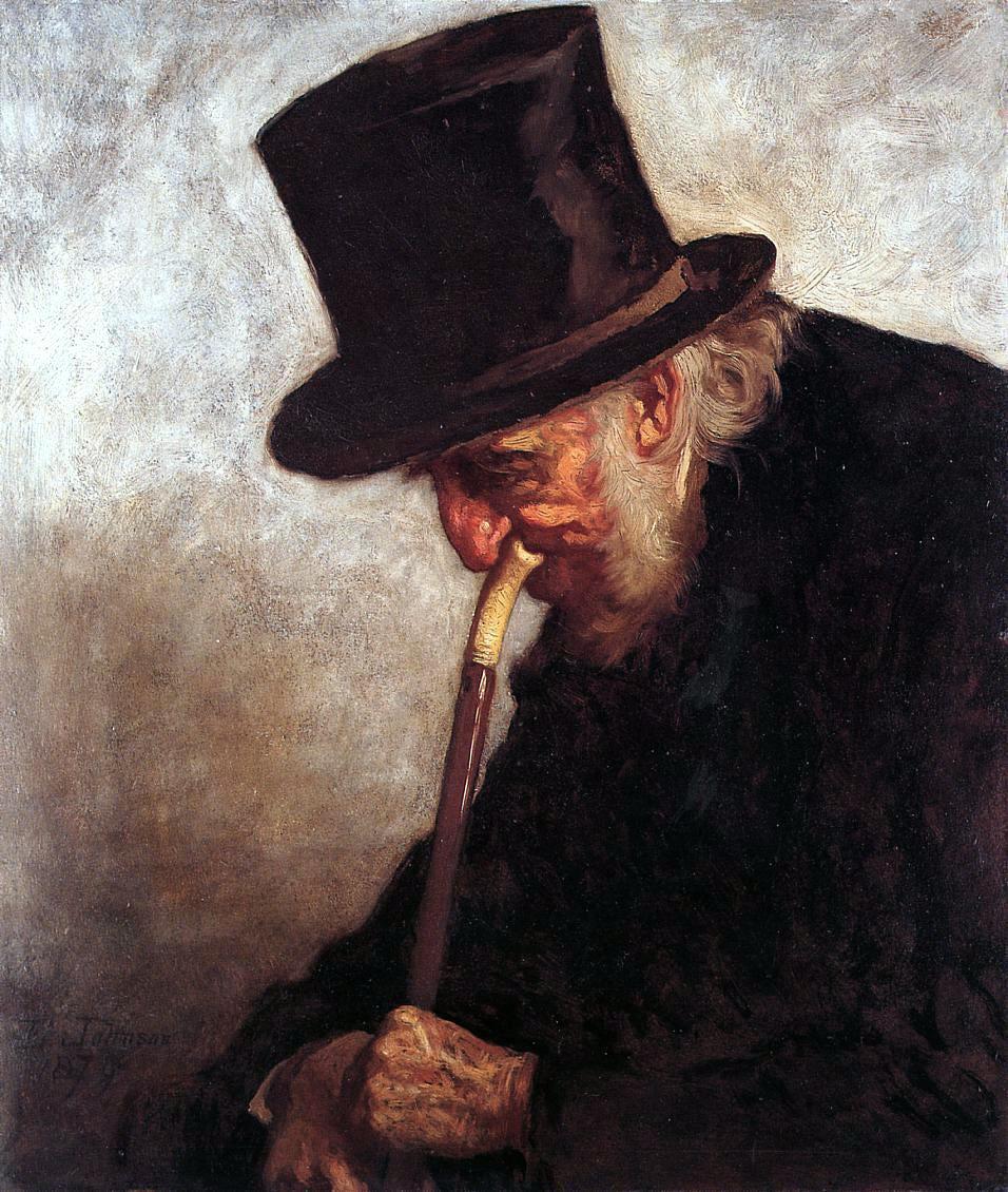  Eastman Johnson Portrait of Captain Charles Myrick (Study for 'Embers') - Canvas Print