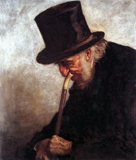  Eastman Johnson Portrait of Captain Charles Myrick (Study for 'Embers') - Canvas Print
