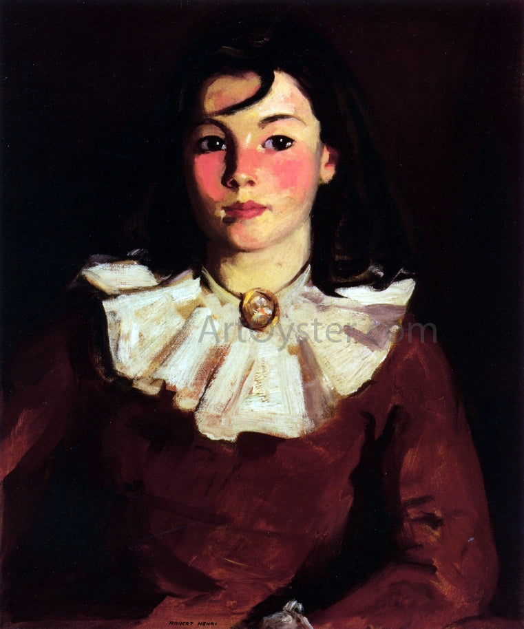  Robert Henri Portrait of Cara in a Red Dress - Canvas Print
