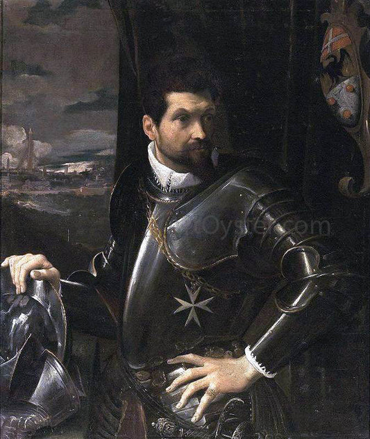  Lodovico Carracci Portrait of Carlo Alberto Rati Opizzoni in Armour - Canvas Print