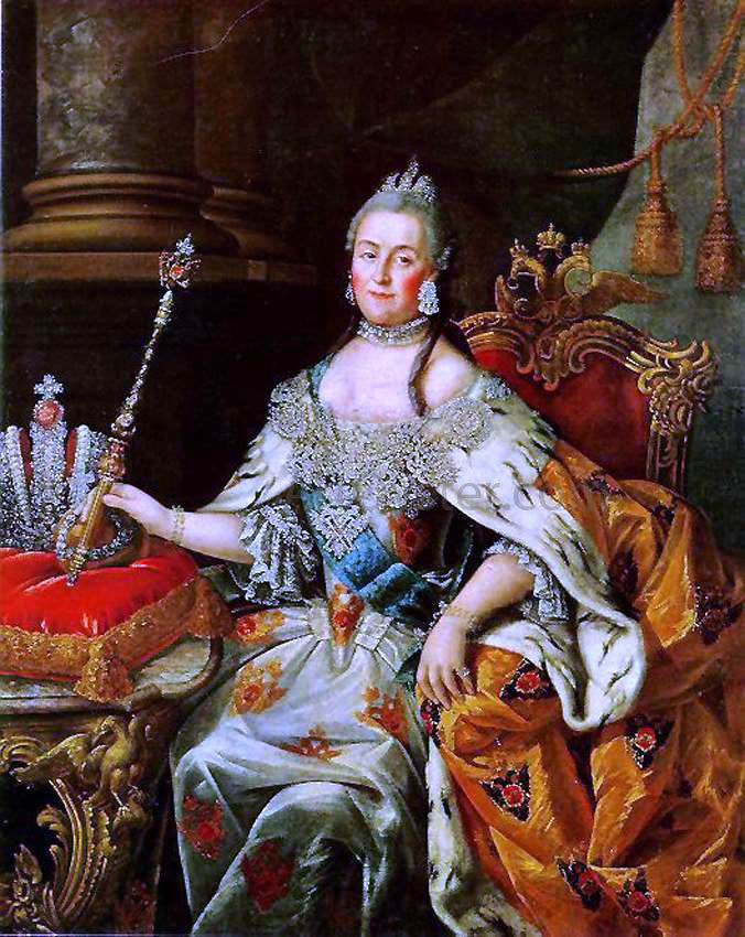  Alexey Petrovich Antropov Portrait of Catherine II - Canvas Print