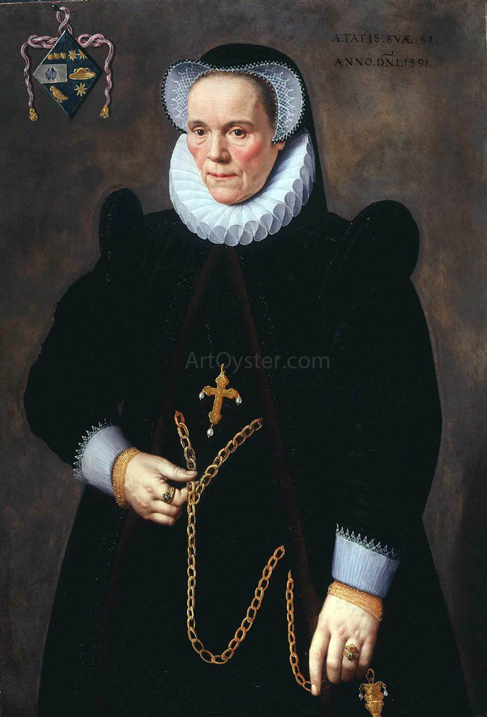  The Younger Frans Pourbus Portrait of Catherine van Damme, Wife of Francois de Groote - Canvas Print