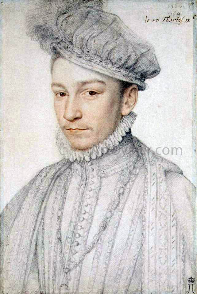  Francois Clouet Portrait of Charles IX - Canvas Print