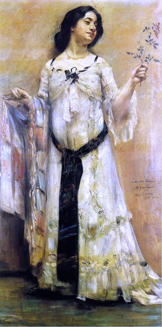  Lovis Corinth Portrait of Charlotte Berend in a White Dress - Canvas Print