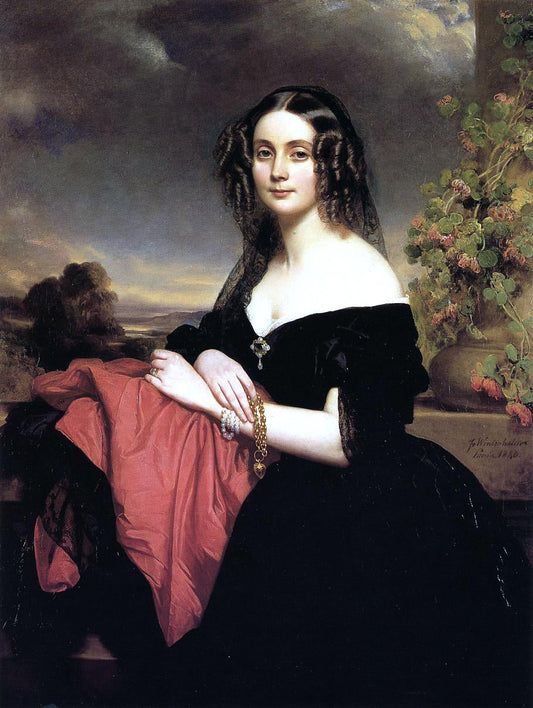  Franz Xavier Winterhalter Portrait of Claire de Bearn, Duchess of Vallombrosa - Canvas Print