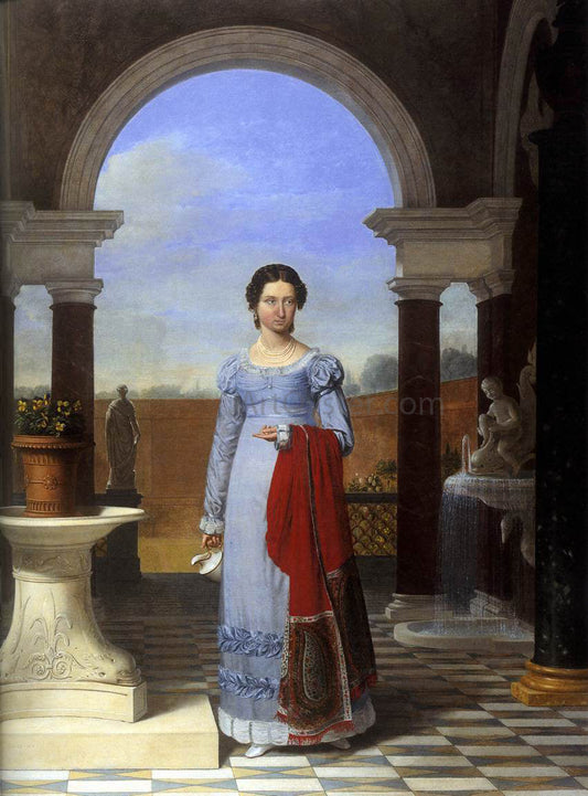  Joseph-Francois Ducq Portrait of Colette Versavel, Wife of Isaac J. de Meyer - Canvas Print