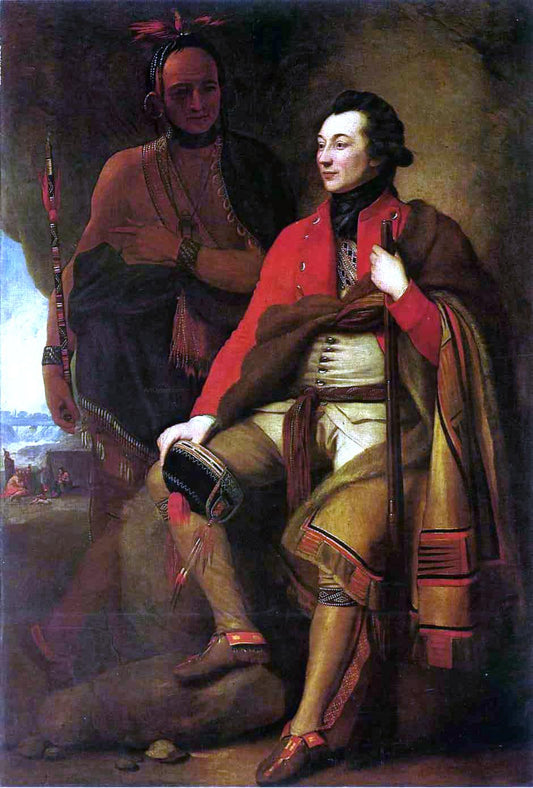  Benjamin West Portrait of Colonel Guy Johnson and Karonghyontye - Canvas Print