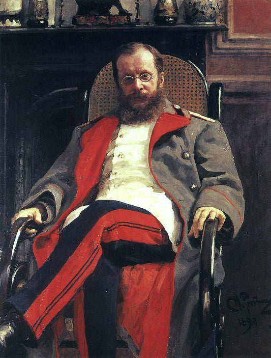  Ilia Efimovich Repin Portrait of Composer Cesar Antonovich Cui - Canvas Print