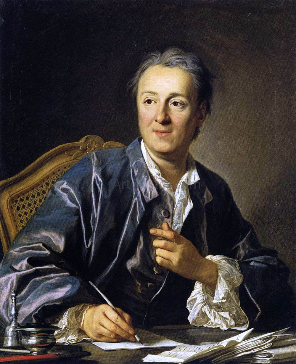  Louis Michel Van Loo Portrait of Denis Diderot - Canvas Print