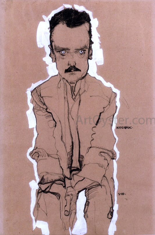  Egon Schiele Portrait of Eduard Kosmack, Frontal, with Clasped Hands - Canvas Print