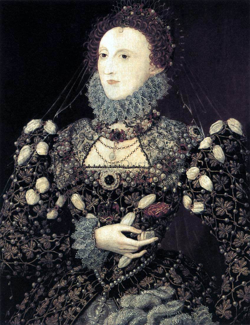  Nicholas Hilliard Portrait of Elizabeth I, Queen of England - Canvas Print