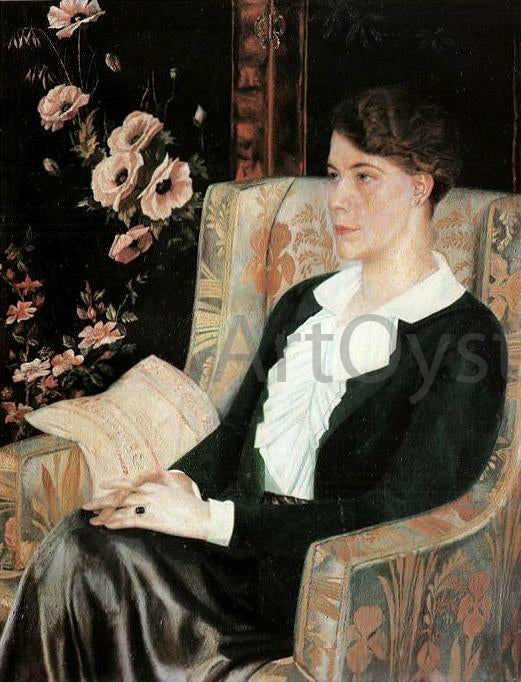  Pavel Filonov Portrait of Evdokiya Nikolaevna Glebova the Artist's Sister - Canvas Print