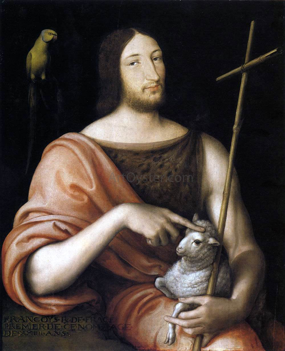  Jean Clouet Portrait of Francois I as St John the Baptist - Canvas Print