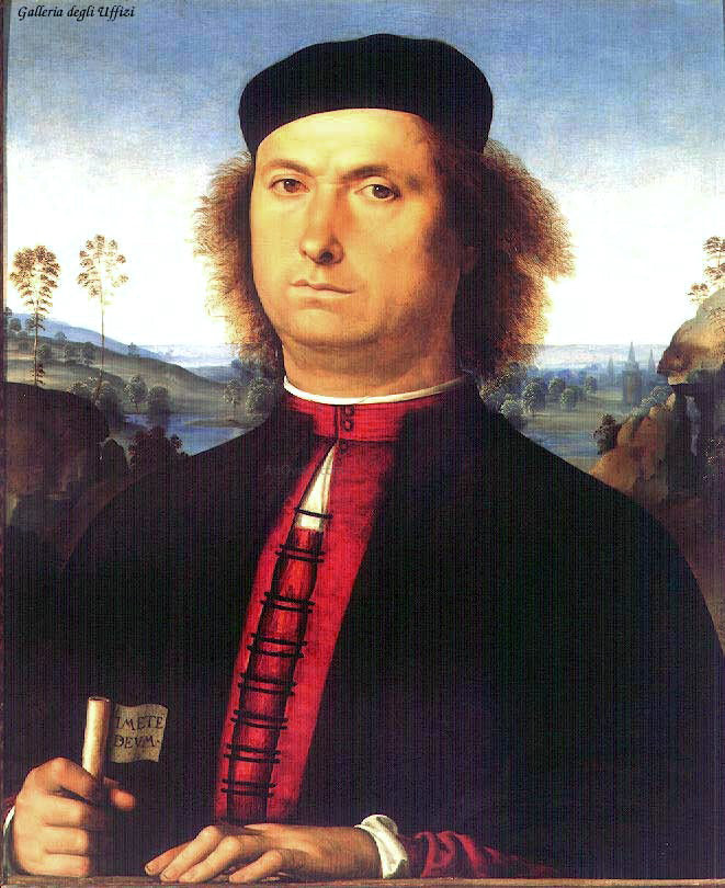  Pietro Perugino Portrait of Francesco delle Opere - Canvas Print