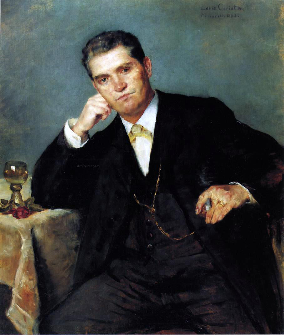  Lovis Corinth Portrait of Franz Heinrich Corinth with a Glass of Wine - Canvas Print