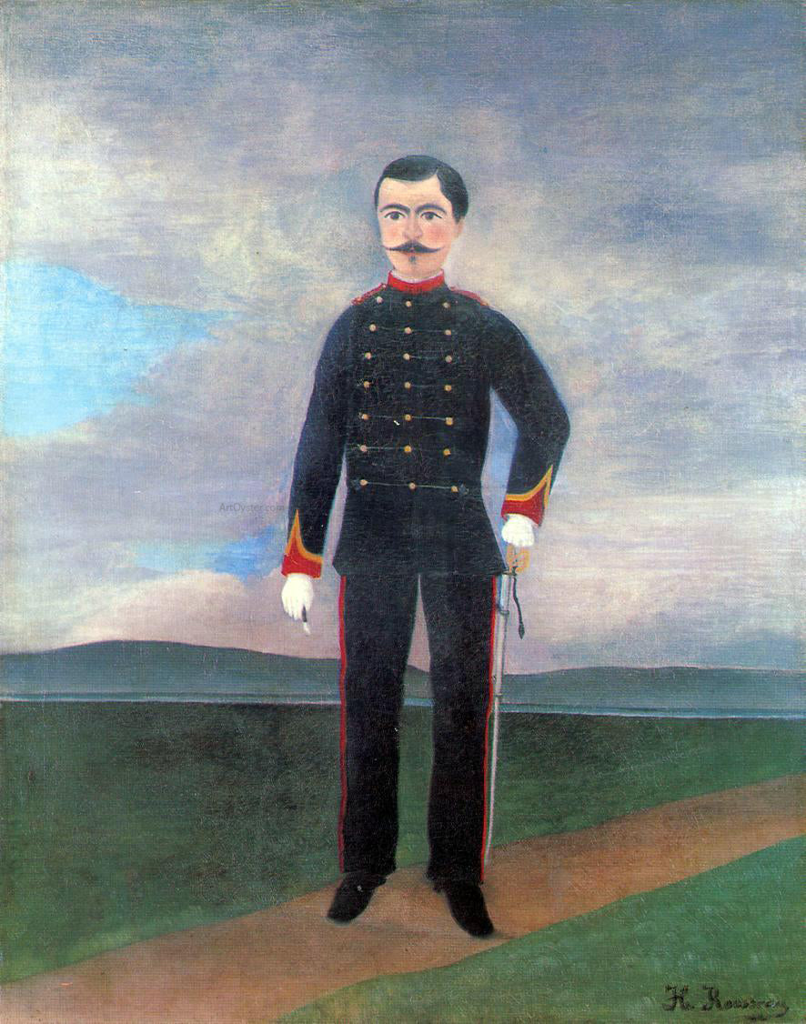  Henri Rousseau Portrait of Frumence Biche in Uniform - Canvas Print