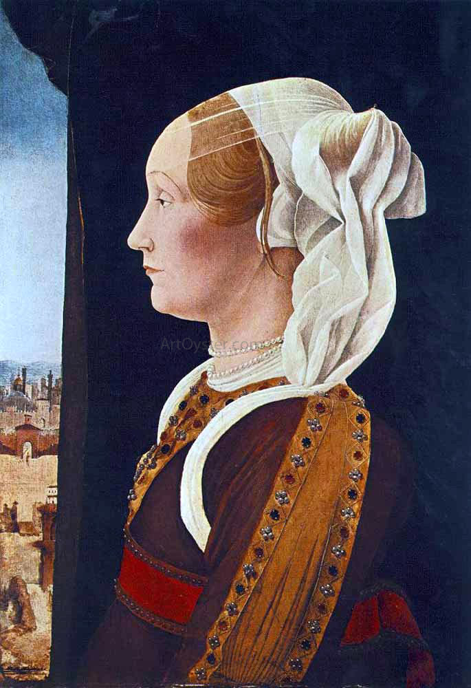  Ercole De' Roberti Portrait of Ginevra Bentivoglio - Canvas Print