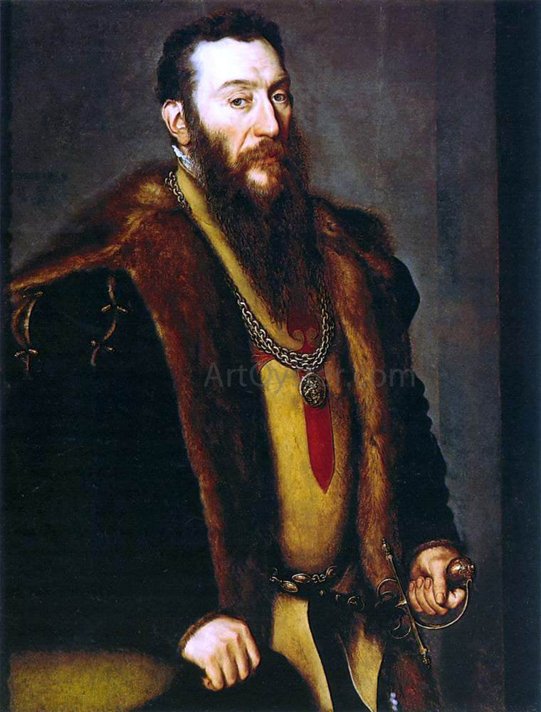  Anthonis Mor Van Dashorst Portrait of Giovanni Battista di Castaldo - Canvas Print