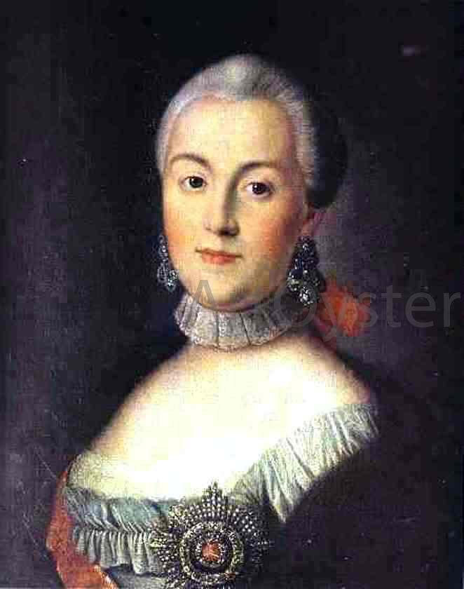  Alexey Petrovich Antropov Portrait of Grand Duchess Catherine Alekseevna, Future Empress Catherine II the Great - Canvas Print