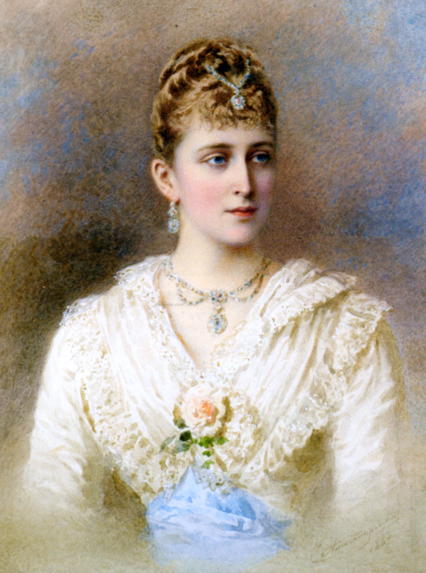  Stefan Fedorovich Alexandrovsky Portrait of Grand Duchess Elizaveta Fedorovna - Canvas Print