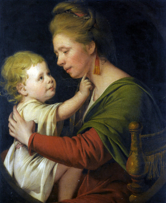  Joseph of Derby Portrait of Jane Darwin and her son William Brown Darwin - Canvas Print